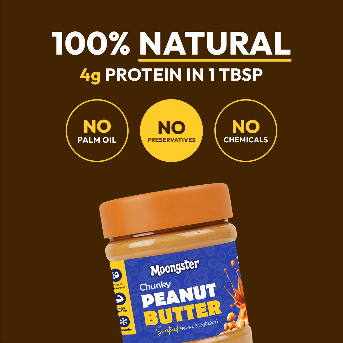 Moongster Natural ChunkyPeanut Butter 340g
