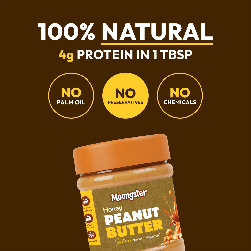 Moongster Natural Honey Peanut Butter 340g
