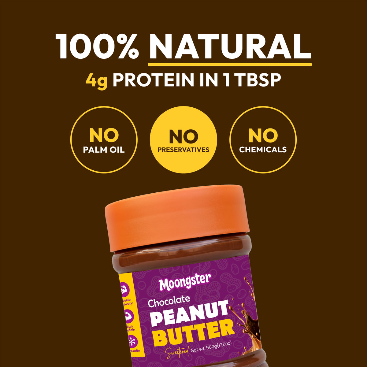Moongster Natural Chocolate Peanut Butter 1Kg