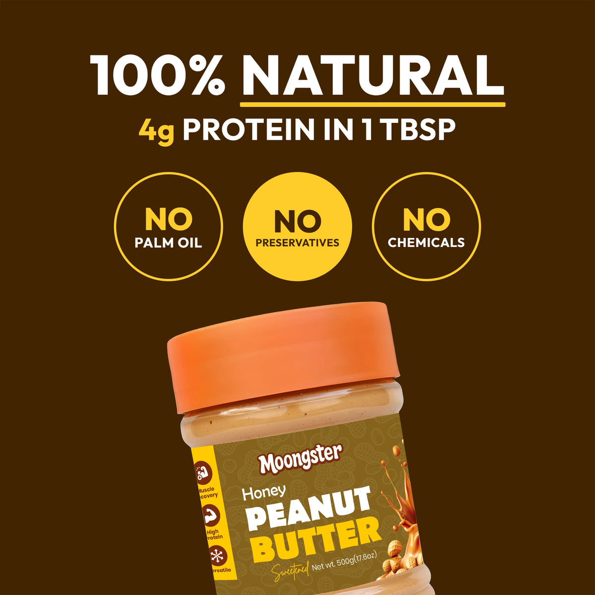Moongster Natural Honey Peanut Butter 1Kg
