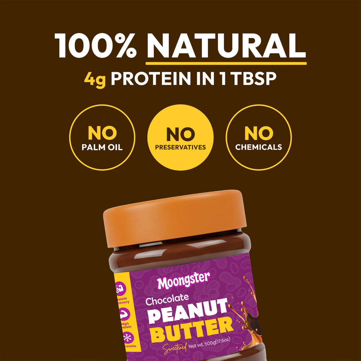 Moongster Natural Chocolate Peanut Butter 340g
