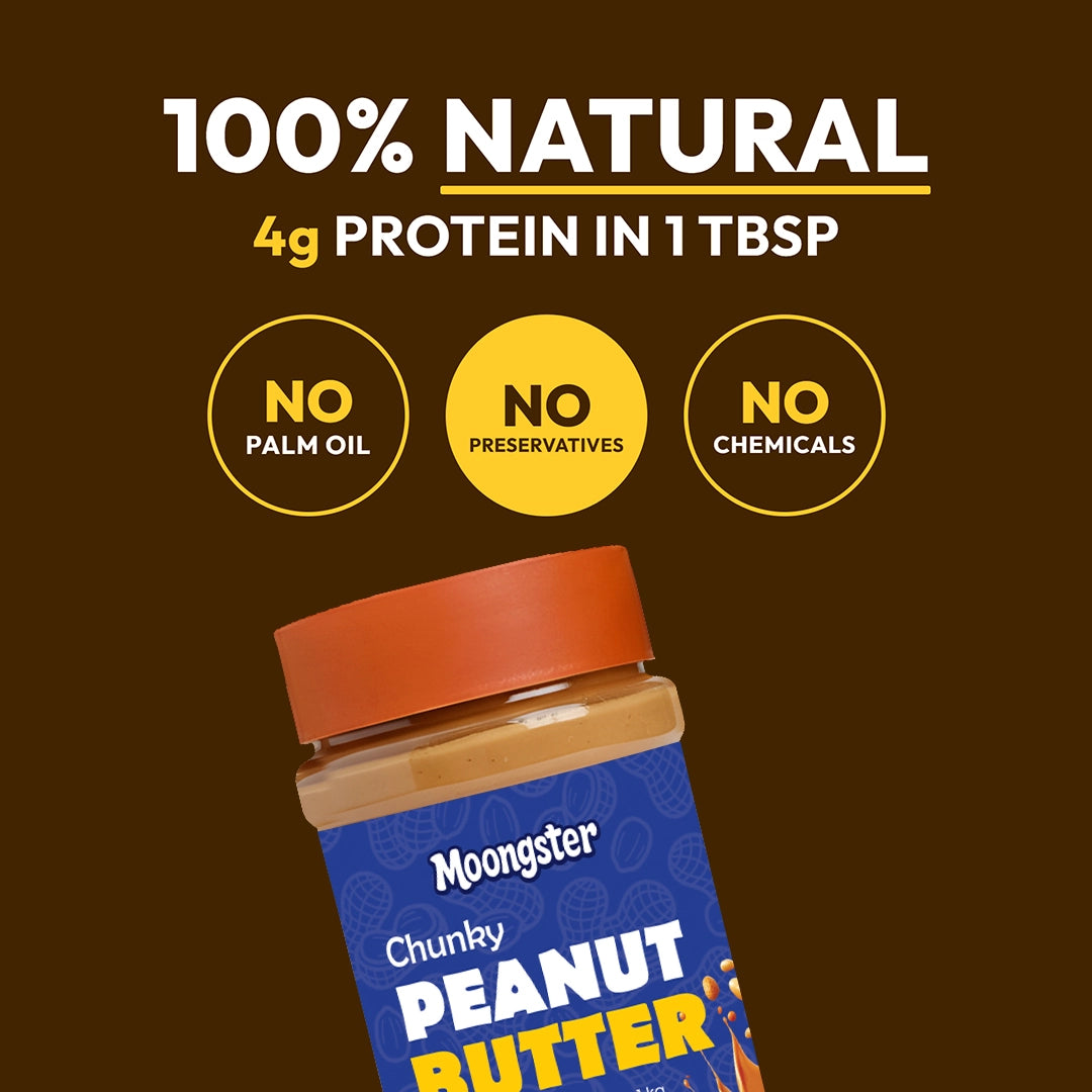 Moongster Natural Chunky Peanut Butter 1Kg